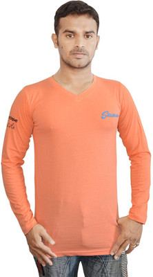 

Al-Harsha Trend Solid Men's V-neck Orange T-Shirt