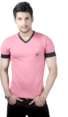 

Spur Solid Men's V-neck Pink T-Shirt, Fuchsia