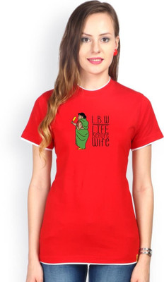 

Campus Sutra Solid Women's Round Neck Red T-Shirt