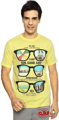 

Ajile by Pantaloons Printed Men's Round Neck Yellow T-Shirt, Lime