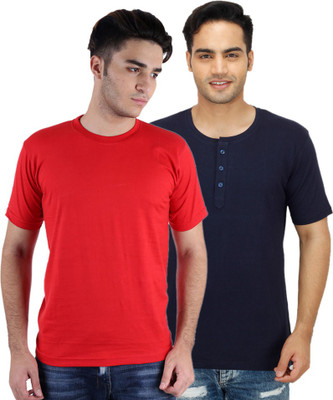 

Sanvi Traders Solid Men Round Neck Multicolor T-Shirt(Pack of 2, Multicolour
