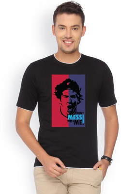 

Campus Sutra Printed Men Round Neck Black T-Shirt