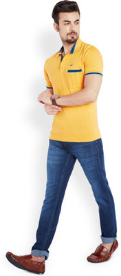 

Park Avenue Solid Men's Polo Neck Yellow T-Shirt