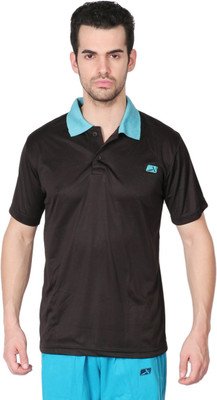 

Vector X Solid Men' Polo Neck Black T-Shirt