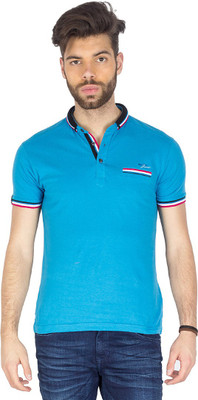 

Mufti Solid Men's Henley Blue T-Shirt