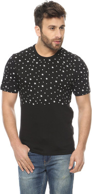 

Gritstones Printed Men' Round Neck Black T-Shirt