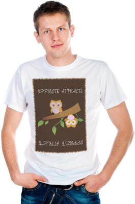 

6th Cross Graphic Print Men's Round Neck White T-Shirt