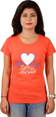 

Tryd Printed Women' Round Neck Orange T-Shirt, Multicolor