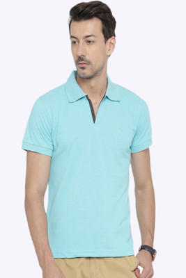 Sports 52 Wear Solid Men's Polo Neck Blue T-Shirt available at flipkart for Rs.399