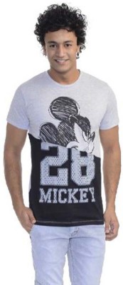 

Mickey & Friends Printed Men's Round Neck Grey T-Shirt, Black;grey melange