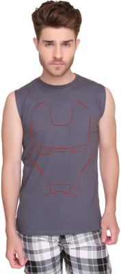 

SayItLoud Printed Men' Round Neck Grey T-Shirt