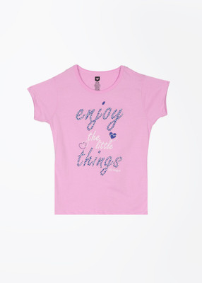 

612 League Girls Printed T Shirt, Pink