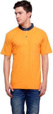 

Lemon & Vodka Men's Mandarin Collar Orange T-Shirt