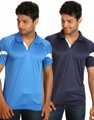 

Campus Sutra Solid Men Polo Neck Light Blue T-Shirt(Pack of 2), Light blue:blue