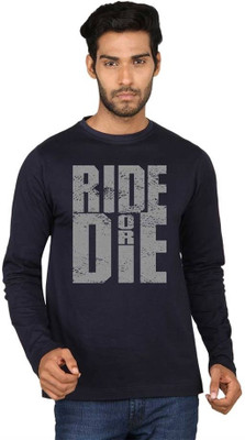 

SayItLoud Graphic Print Men's Round Neck Dark Blue T-Shirt