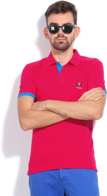 

Mufti Solid Men's Polo Neck Red T-Shirt