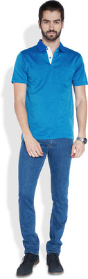 

Raymond Striped Men's Polo Neck Blue T-Shirt