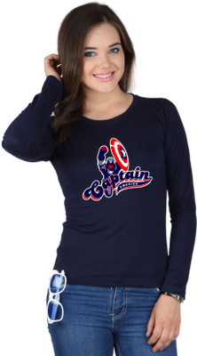 

SayItLoud Printed Women's Round Neck Blue T-Shirt