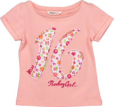 

Beebay Girls Printed T Shirt(Orange), Peach