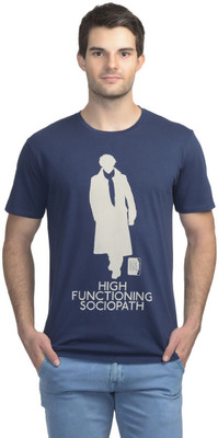 

Sherlock Holmes Printed Men's Round Neck Blue T-Shirt, Sherlock holmes dress blues