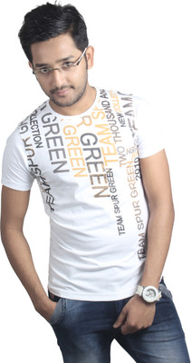 

Spur Printed Men's Round Neck White T-Shirt