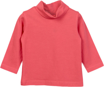 Beebay Girls Solid T Shirt(Pink)