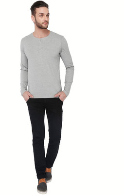 

Dennis Lingo Solid Men' Round Neck Grey T-Shirt