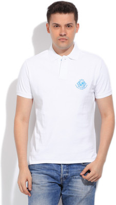 

Jockey Solid Men' Polo Neck White T-Shirt