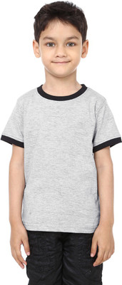 

99Tshirts Boys Solid Cotton T Shirt(Grey, Pack of 1), Grey melange