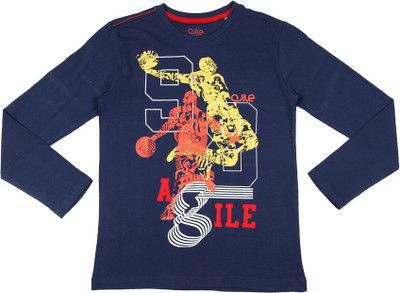 

Poppers by Pantaloons Boys Graphic Print T Shirt(Blue, Pack of 1, Navy