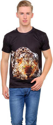 

Can Can Graphic Print Men's Round Neck Multicolor T-Shirt, White