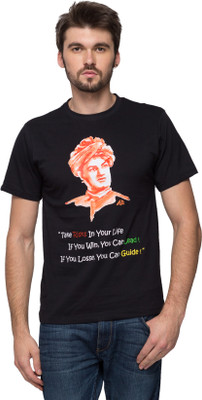 

Anveshana Retail Printed Men's Round Neck Black T-Shirt