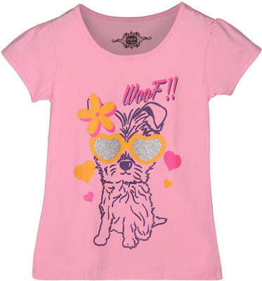 

Chalk by Pantaloons Girls Graphic Print T Shirt(Pink, Light pink