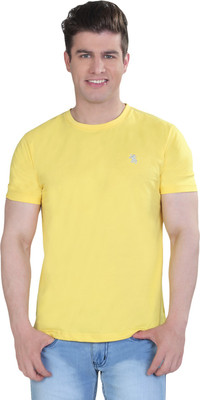

The Cotton Company Solid Men's Round Neck Yellow T-Shirt, Sunkissed yellow