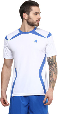 

Aurro Solid Men's Round Neck White T-Shirt, Royal;white