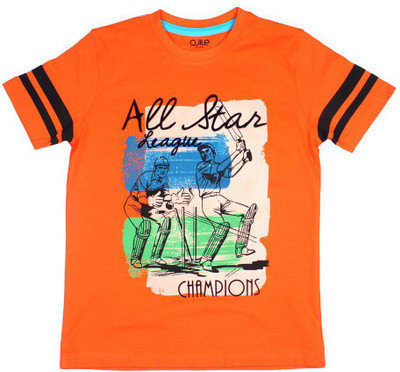 

Ajile by Pantaloons Boys Graphic Print T Shirt(Orange, Pack of 1