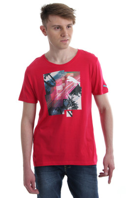 

Puma Printed Men' Round Neck Red T-Shirt, Barberry