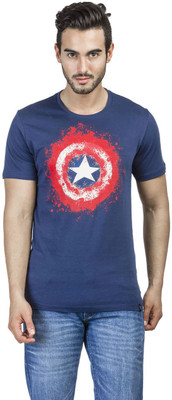 

Avengers Printed Men's Round Neck Blue T-Shirt, Dress blues