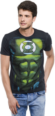 

DC Comic Printed Men's Round Neck Black T-Shirt, Charcoal melange