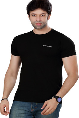 Stephen Armor Embroidered Men's Round Neck Black T-Shirt