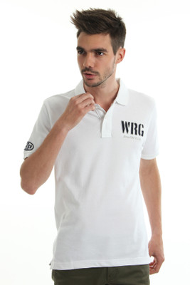 

Wrangler Solid Men's Polo Neck White T-Shirt