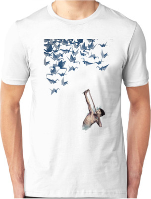 

Foscous Printed Men's Round Neck White T-Shirt