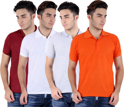 

Sanvi Traders Solid Men Polo Neck Multicolor T-Shirt(Pack of 4