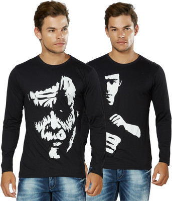 

Alan Jones Graphic Print Men's Round Neck Black, Black T-Shirt(Pack of 2)