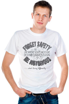 

6th Cross Graphic Print Men's Round Neck White T-Shirt