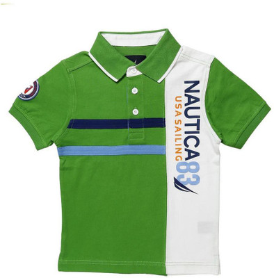 

Nautica Boys Printed T Shirt(Green, Pack of 1, 362