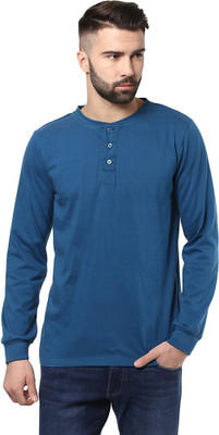 

Unisopent Designs Solid Men' Henley Dark Blue T-Shirt