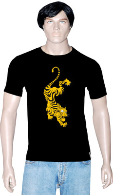 

Tshirt.in Graphic Print Men's Round Neck Black T-Shirt, Jet balck