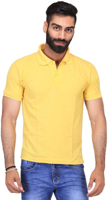 

Ave Solid Men's Polo Neck Yellow T-Shirt