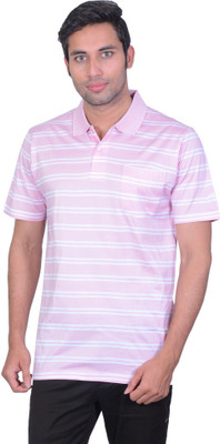 

Proline Striped Men's Polo Neck Pink T-Shirt